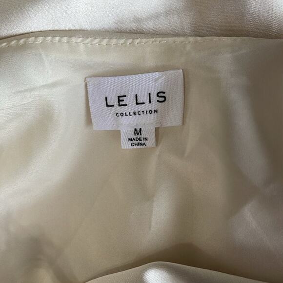 Le Lis Ivory Cross Back Tie Slip Dress  Lined Size M - Picture 2 of 4